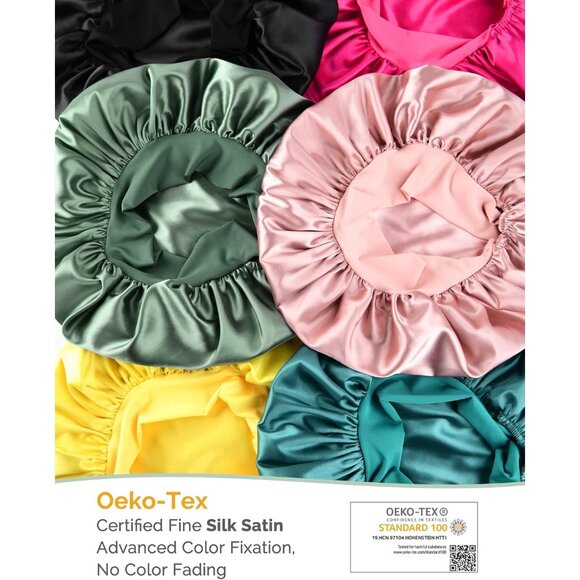 Silk-Satin Bonnet Hair Wrap for Sleeping with Bow Tie Band - Picture 6 of 8